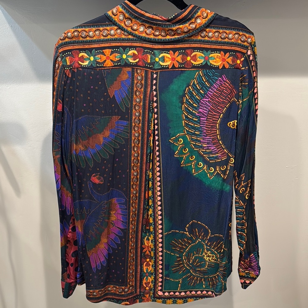 Farm Rio Multicolor Patterned Women's Top - Picture 3 of 3